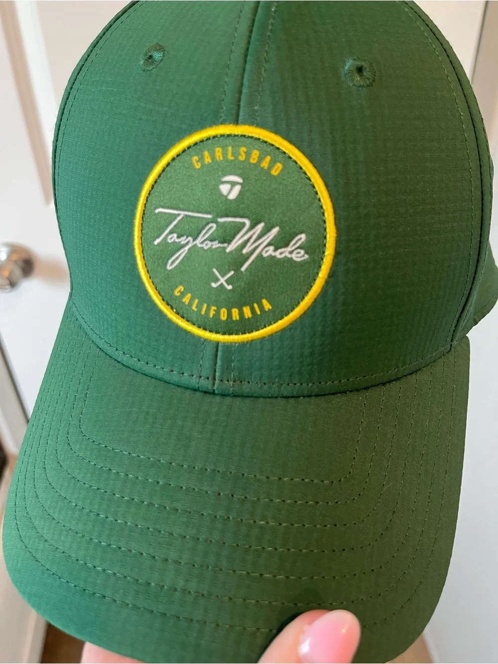 TaylorMade Preppy Green Carlsbad, California Patch Golf Hat 7nine Strapback OSF